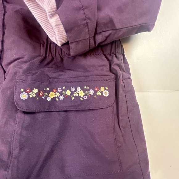 NWT Gymboree Girl Purple Embroidered Flower 4-In-1 Jacket Size 4 - Picture 2 of 15